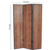 3 Panel Foldable Wooden Screen with Grain Details, Brown