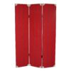 15022026699176f8ebfdc.jpeg Transitional 3 Panel Wooden Screen with Nailhead Trim, Red