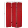 15022026699177049d0dd.jpeg Transitional 3 Panel Wooden Screen with Nailhead Trim, Red