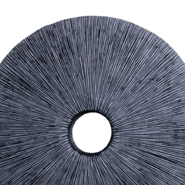 Ribbed Round Sandstone Wall Decor Set of 2 with Cut Out at Centre, Large, Gray