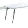 Coffee Table with Pull Out Tabletop, White and Silver