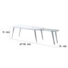 Coffee Table with Pull Out Tabletop, White and Silver