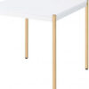 End Table with Metal Tube Legs, White and Gold