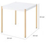 End Table with Metal Tube Legs, White and Gold