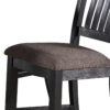 Chair with High Slatted Back Design, Set of 2, Dark Brown
