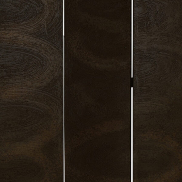 150220266991782932b19.jpeg Foldable 3 Panel Canvas Room Divider with Swirl Details, Dark Brown