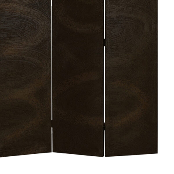 150220266991782ac3631.jpeg Foldable 3 Panel Canvas Room Divider with Swirl Details, Dark Brown