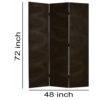 150220266991782c36d80.jpeg Foldable 3 Panel Canvas Room Divider with Swirl Details, Dark Brown