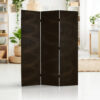 150220266991782da8e18.jpeg Foldable 3 Panel Canvas Room Divider with Swirl Details, Dark Brown