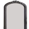 3 Piece Vanity Set with Carved Mirror and Turned Legs, Gray