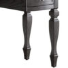3 Piece Vanity Set with Carved Mirror and Turned Legs, Gray