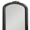 3 Piece Vanity Set with Carved Mirror and Turned Legs, Black