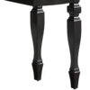 3 Piece Vanity Set with Carved Mirror and Turned Legs, Black