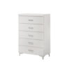 Chest with 5 Drawers and Wooden Frame, White