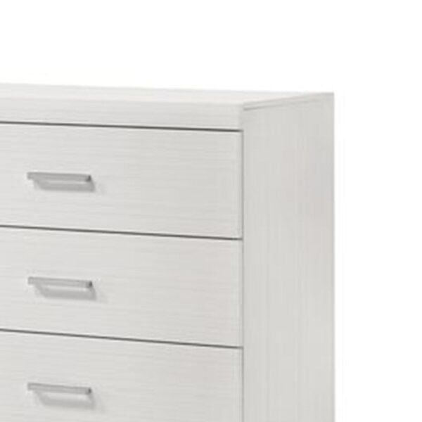 Chest with 5 Drawers and Wooden Frame, White