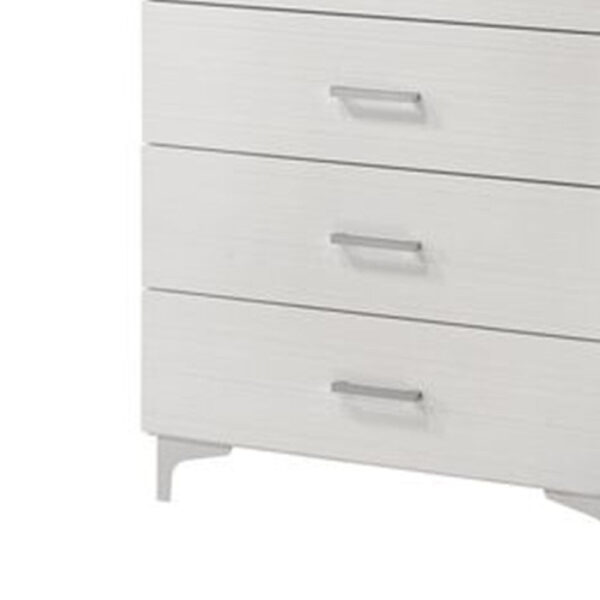 Chest with 5 Drawers and Wooden Frame, White