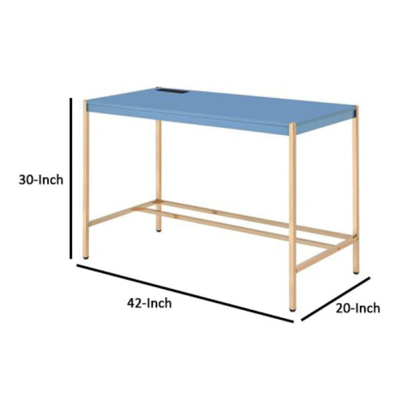 15022026699178eac97f9.jpeg Writing Desk with USB Dock and Metal Legs, Blue and Rose Gold
