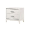 Nightstand with 2 Drawers and Shimmer Accent Trim, White