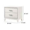 Nightstand with 2 Drawers and Shimmer Accent Trim, White