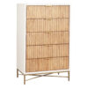 Chest with 5 Corrugated Panel Drawers and Metal Base, White