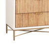 Chest with 5 Corrugated Panel Drawers and Metal Base, White