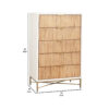 Chest with 5 Corrugated Panel Drawers and Metal Base, White