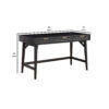 Writing Desk with 3 Drawers and Wooden Frame, Black