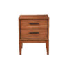 Nightstand with 2 Drawers and Wooden Frame, Brown