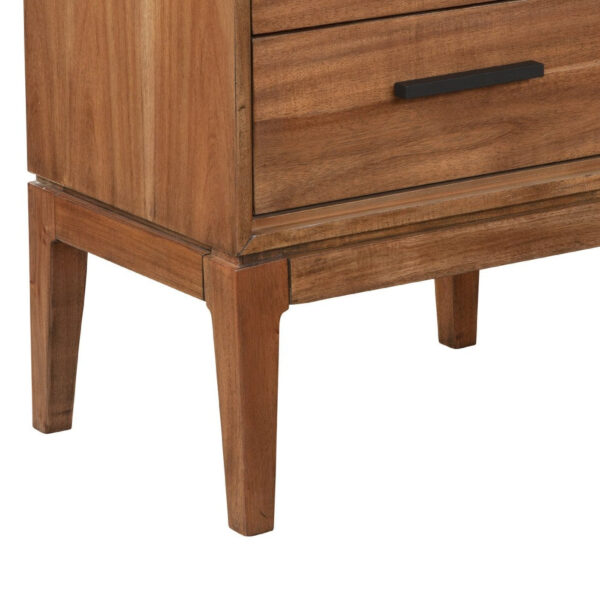 Nightstand with 2 Drawers and Wooden Frame, Brown