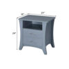 Accent Table with 2 Drawers and Open Compartment, Gray