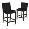 Kate 40 Inch Wooden Counter Height Chair with Velvet Seat, Set of 2, Black