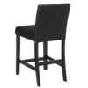 Kate 40 Inch Wooden Counter Height Chair with Velvet Seat, Set of 2, Black