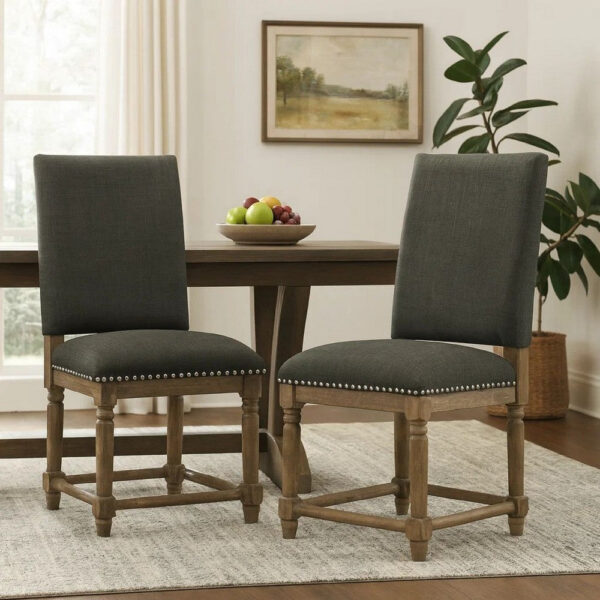 Kate 40 Inch Wooden Counter Height Chair with Velvet Seat, Set of 2, Black