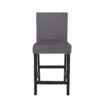 1502202669917a0b9520a.jpeg Kate 40 Inch Wooden Counter Height Chair with Velvet Seat, Set of 2, Gray