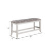 Jay 54 Inch Fabric Upholstered Counter Height Bench, White