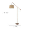 68 Inch Adjustable Arc Arm Metal Floor Lamp, Rustic Bronze