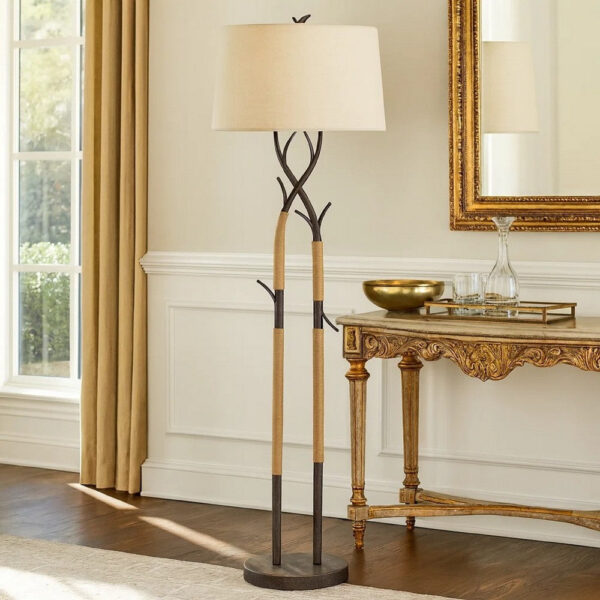 1502202669917abd71de1.jpeg 60 Inch Metal Tree Branch Base Floor Lamp, Dimmer, Black