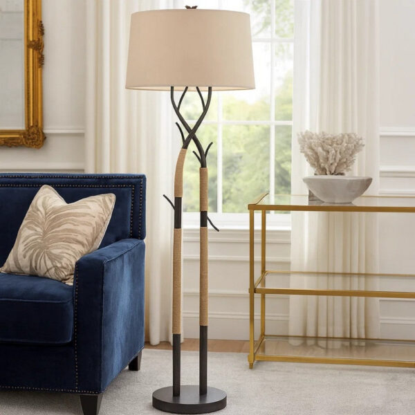1502202669917abee79a3.jpeg 60 Inch Metal Tree Branch Base Floor Lamp, Dimmer, Black