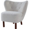 34 Inch Modern Tufted Wingback Accent Chair, Teddy Sherpa Fabric, White
