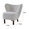 34 Inch Modern Tufted Wingback Accent Chair, Teddy Sherpa Fabric, White