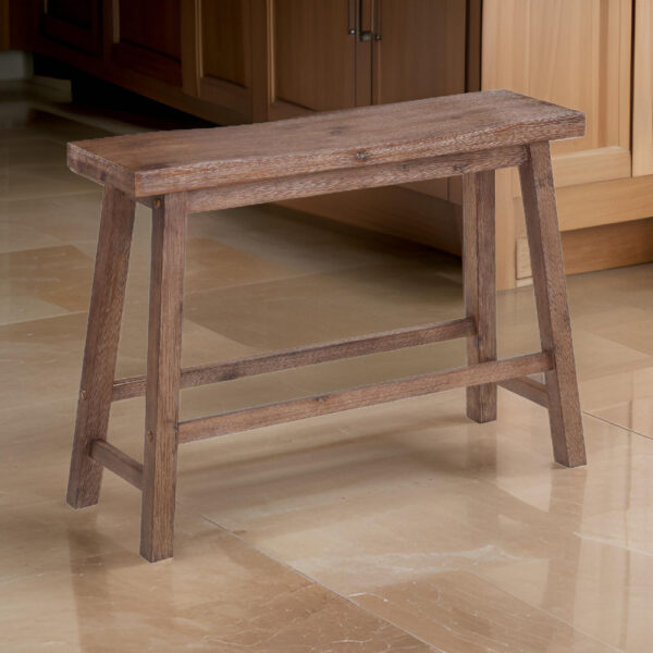 1502202669917b0775679.jpeg Amber 33 Inch Rubberwood Bench with Saddle Seat, Rectangular, Brown