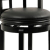 Sabi 24 inch Swivel Counter Stool, Solid Wood, Faux Leather, Brown, Black