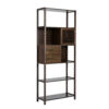 Axa 68 Inch Bamboo Shelf Bookcase with Cabinet, Right Facing, Dark Brown
