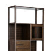 Axa 68 Inch Bamboo Shelf Bookcase with Cabinet, Right Facing, Dark Brown
