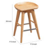 Esme 24 Inch Swivel Counter Stool with Contour Seat, Wood, Natural Brown