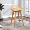 Esme 24 Inch Swivel Counter Stool with Contour Seat, Wood, Natural Brown
