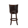 Pal 29 Inch Swivel Bar Stool, Solid Wood, Rich Faux Leather, Espresso Brown