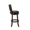 Pal 29 Inch Swivel Bar Stool, Solid Wood, Rich Faux Leather, Espresso Brown