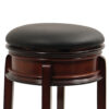 Sabi 24 inch Swivel Counter Stool, Solid Wood, Faux Leather, Brown, Black