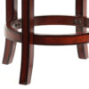 Sabi 24 inch Swivel Counter Stool, Solid Wood, Faux Leather, Brown, Black
